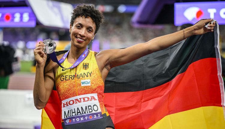 Malaika Mihambo (LG Kurpfalz) mit Silber-Medaille.