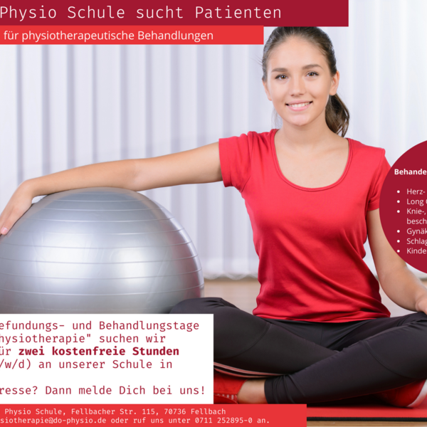 Interessierte für physiotherapeutische Behandlungen gesucht!