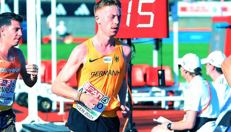 Luca Madeo (LG Filder) bei der U23 EM in Bergen auf der 10.000 Meter Distanz.