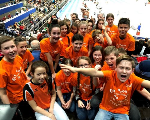 VR-Talentiade-Kids treffen die Stars beim Indoor Meeting in Karlsruhe