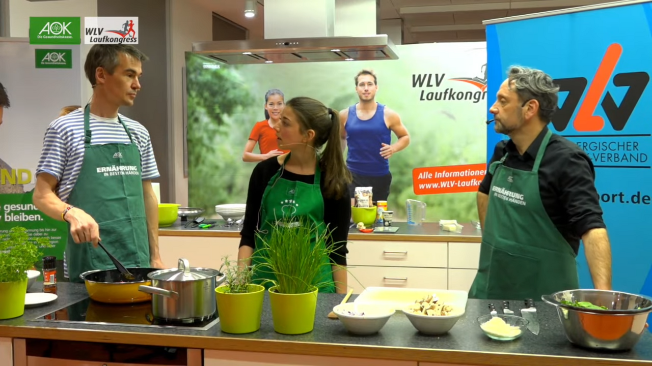Pasta mit Kichererbsen, Champignons & Walnusstopping beim Friday-Evening-Cooking mit AOK und WLV