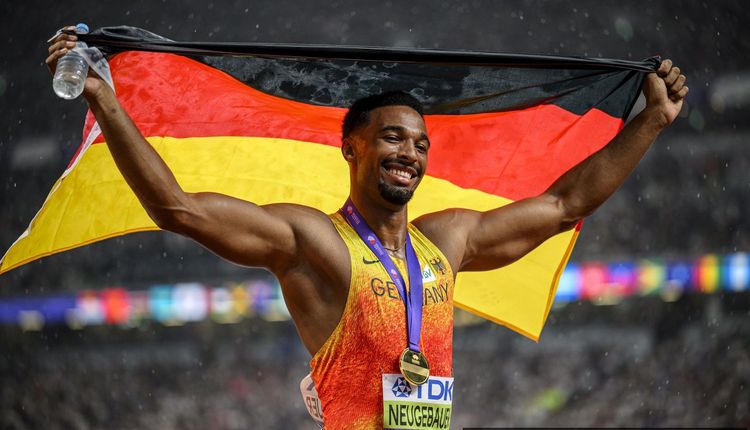 Leo Neugebauer (VfB Stuttgart) nach seinem Triumph bei der WM in Tokio.