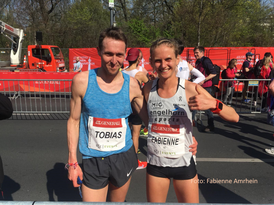 Fabienne Amrhein und Steffen Ulmrich (beide MTG Mannheim) überzeugen beim Halbmarathon in Berlin und Freiburg