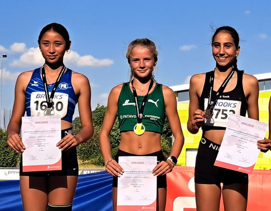 Die stärkste Konkurrenz: Sprint-Sprung W13 mit Pia Hoffrogge, Anni Marcard und Valentina Wolf (v.l.)