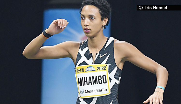 Neue und alte Deutsche Meisterin Malaika Mihambo (LG Kurpfalz) - hier 2022 beim ISTAF Indoor Berlin, Foto: Iris Hensel